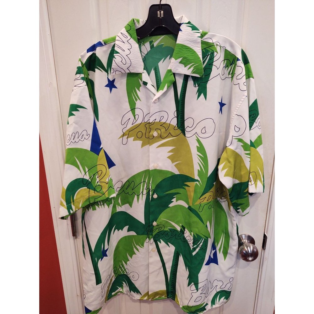Bunker New York Mens Shirt M Puerto Rico Islands Tropical Short Sleeve Floral